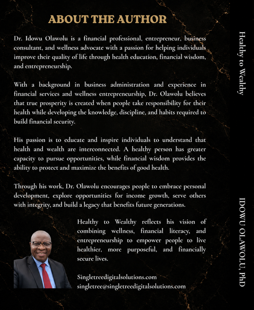 Healthy to Wealthy back cover